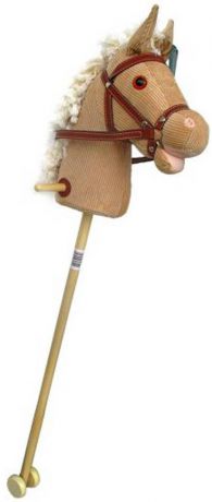 Лошадка-скакалка Shantou Gepai "Лошадка на палочке с колесиками" от 3 лет бежевый текстиль музыкальная