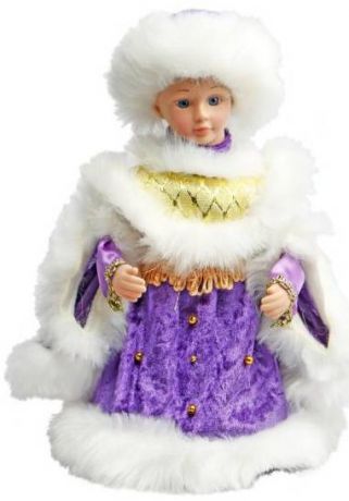 Кукла Новогодняя сказка Снегурочка фиолетовый 1 шт 30 см текстиль, пластик, искусственный мех