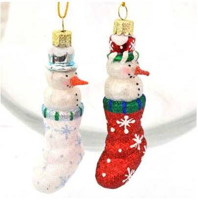 Елочные украшения Winter Wings Снеговички в сапожках разноцветный 2 шт 10 см стекло n07845