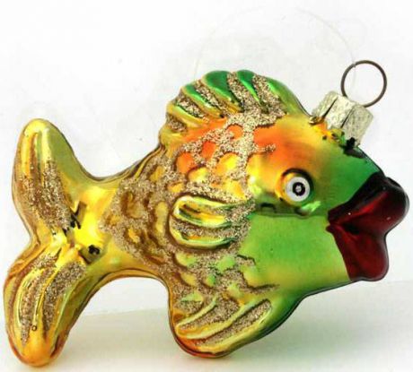 Елочные украшения Winter Wings Золотая рыбка 1 шт 8 см стекло n07635