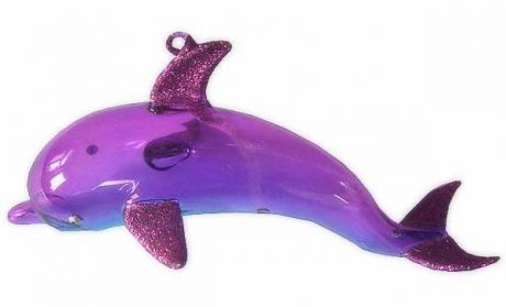 Елочные украшения Winter Wings Дельфин Фиолетовый фиолетовый 1 шт 16 см стекло