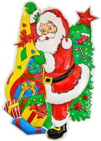 Панно Дед Мороз С елкой, пвх, 71 х 48 см