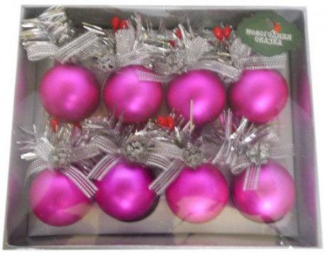 Набор шаров Новогодняя сказка 973082 розовый 8 шт 4 см пластик