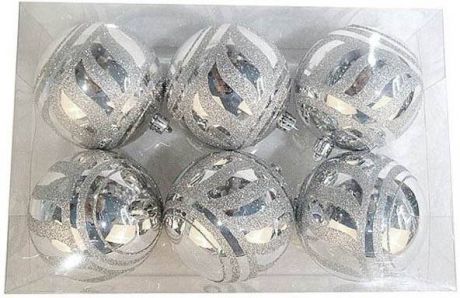 Набор шаров Новогодняя сказка 972930 серебро 6 шт 8 см пластик