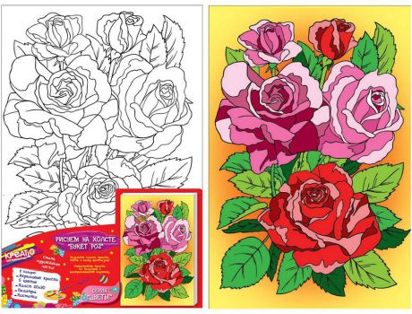 Набор для росписи по холсту Креатто "Букет роз" от 3 лет