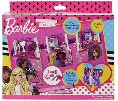 Игровой набор детской декоративной косметики Markwins "Barbie" с поясом визажиста
