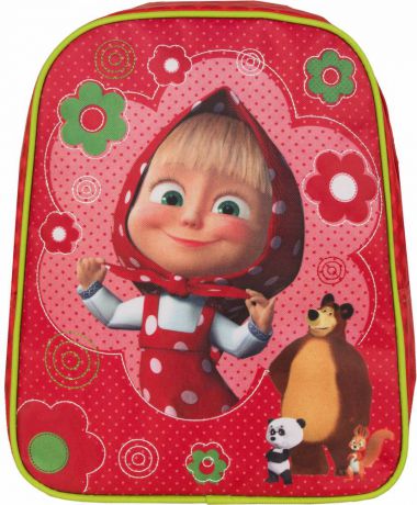 Дошкольный рюкзак Росмэн Маша и Медведь, средний красный 31976