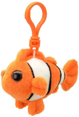 Брелок Wild Planet "Рыба-клоун" рыба оранжевый белый черный искусственный мех пластик 9 см k8320