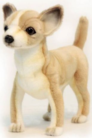 Мягкая игрушка Hansa Чихуахуа собака белый желтый коричневый искусственный мех синтепон 27 см 6295