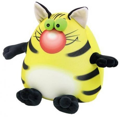 Антистрессовая игрушка котенок Спи "Крэйзи Кот" 30 см желтый полистирол текстиль 14аси51ив