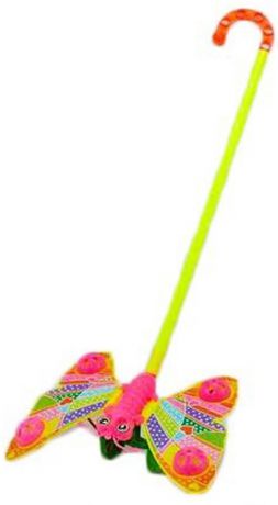 Каталка на палочке Shantou Gepai "Бабочка" от 1 года разноцветный пластик на колесах ассортимент 865-20