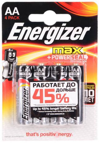 Батарейки Energizer Max 4 шт Aa e300157100/e300157103