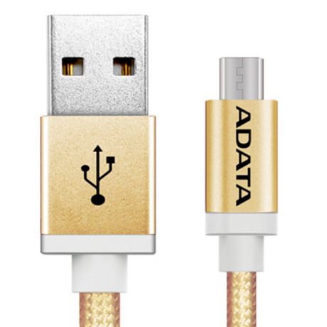 Кабель для сотового телефона ADATA microUSB-USB 1m Gold (AMUCAL-100CMK-CGD)