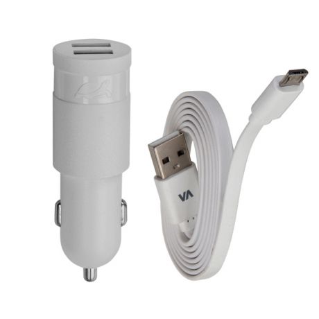 Автомобильное зарядное устройство RivaCase 2 USB 2.4A + кабель microUSB (VA 4222 WD1)