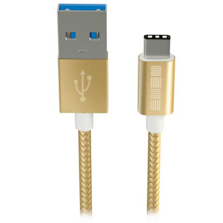 Кабель USB Type-C InterStep USB 3.0 Neylon Gold 1m (IS-DC-TYPCUSBNG-000B210)