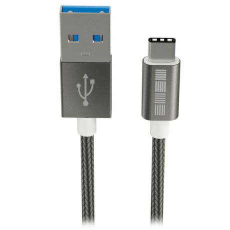 Кабель USB Type-C InterStep USB 3.0 Neylon Space Gray 1m (IS-DC-TYPCUSNSG-000