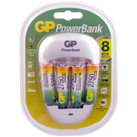 Зарядное устройство + аккумуляторы GP PB27 и 4 аккум. GP PRO АА (LR6) (PB27GS275-2CR4)