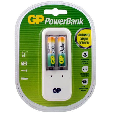 Зарядное устройство + аккумуляторы GP PB410 и 2 аккум. PRO ААA (LR03) (PB410GS70-2CR2)
