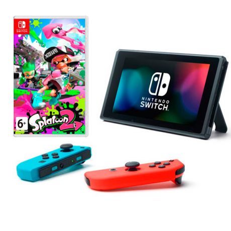 Игровая приставка Nintendo Switch Splatoon 2 Bundle красный/синий