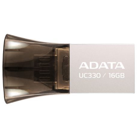 Флеш-диск OTG ADATA DashDrive UC330 Silver/Black 16GB(AUC330-16G-RBK)