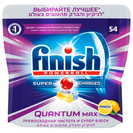 Моющее средство для посудомоечной машины Finish Quantum Max Lemon Powerball 54 таблетки