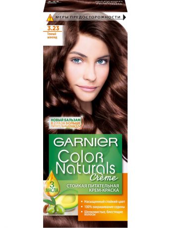Краски для волос Garnier Стойкая питательная крем-краска для волос "Color Naturals", оттенок 3.23, Темный шоколад