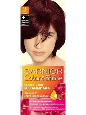 Краски для волос Garnier Краска-уход для волос "Color&Shine" без аммиака, оттенок 3.6, Черная вишня