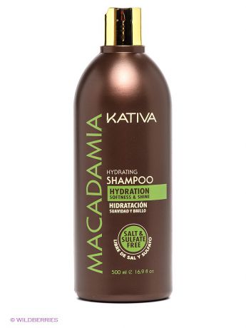 Шампуни Kativa Интенсивно увлажняющий шампунь Kativa для нормальных и поврежденных волос MACADAMIA, 500мл