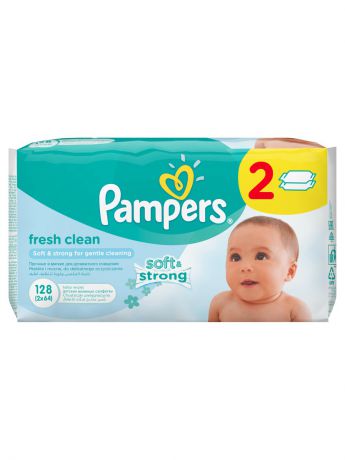 Влажные салфетки Pampers Детские влажные салфетки Baby Fresh Clean, 128 шт.