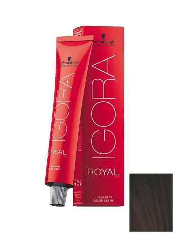 Краски для волос Schwarzkopf Professional Краситель для волос Igora Royal 3-68 Темный коричневый шоколадный красный, 60 мл