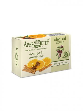 Мыло косметическое Aphrodite Мыло оливковое с маслом апельсина и корицей "Aphrodite", 100гр.