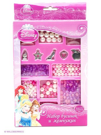 Наборы для поделок Multiart Набор бусин и жемчужин  Disney принцессы, более 400 деталей, подвески