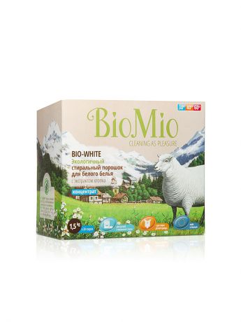 Стиральные порошки BioMio Стиральный порошок для БЕЛОГО БЕЛЬЯ BioMio BIO-WHITE