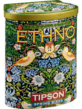 Чай Tipson Чай зелёный листовой с ароматами вишни и граната "Этно-Весенние птицы", 100 гр