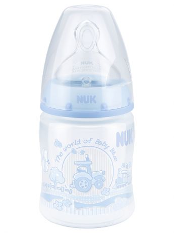 Бутылочки для кормления NUK НУК First Choice Plus BABY BLUE Бутылочка пласт 150мл с силиконовой соской М, р-р 1