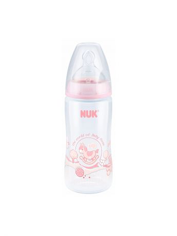 Бутылочки для кормления NUK НУК First Choice Plus BABY ROSE Бутылочка пласт 300мл с силиконовой соской М, р-р 1
