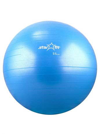 Мячи спортивные Starfit Мяч гимнастический STAR FIT GB-102 55 см, с насосом, синий (антивзрыв)