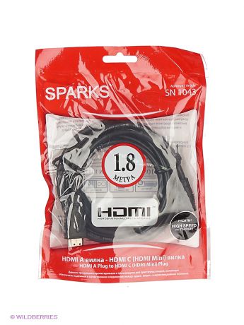 Кабели SPARKS Кабель HDMI вилка - mini HDMI вилка,  180.