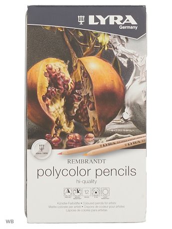 Карандаши Fila. REMBRANDT POLYCOLOR Художественные цветные карандаши, 12 цв в метал коробке