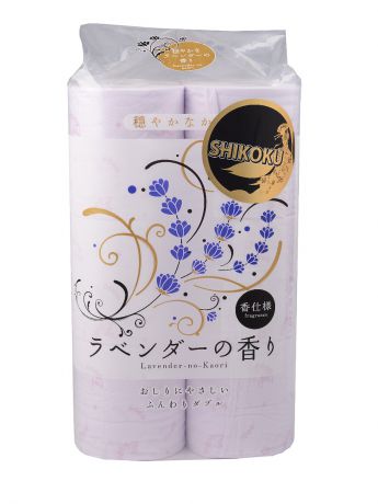 Туалетная бумага Shikoku Парфюмированная туалетная бумага 12 рулонов 2-х слойная