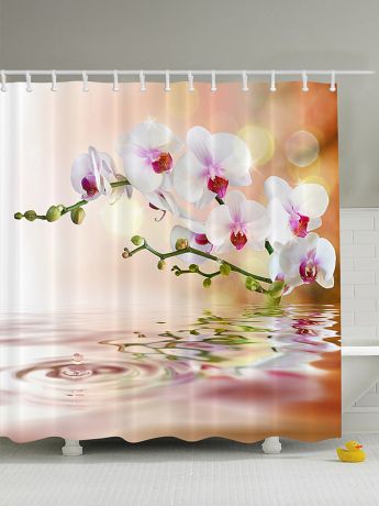 Шторы для ванной Magic Lady Фотоштора для ванной "Цветы и стебли", 180*200 см