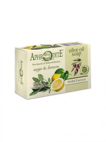 Мыло косметическое Aphrodite Мыло оливковое натуральное с маслом лимона и шалфея "Aphrodite", 100 гр.