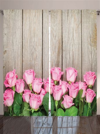 Фотошторы Magic Lady Комплект фотоштор из полиэстера высокой плотности "Молодость розовой розы", 290*265 см