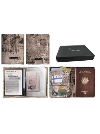 Обложки Pierre Cardin.. Набор Pierre Cardin: обложка для паспорта и водитительского удостоверения зеленая серия