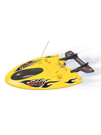 Радиоуправляемые игрушки ВластелиНебес Гоночный ныряющий катер на радиоуправлении Чемпионат 1:14, желтый
