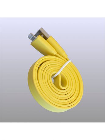 Кабели Pro Legend Usb кабель Pro Legend плоский Iphone 5, 6s, 8 pin, 1м,  жёлтый