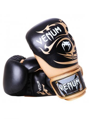 Перчатки боксерские Venum Перчатки боксерские Venum Tribal Boxing Gloves - Black/Gold - Nappa leather