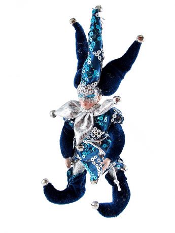 Елочные украшения Русские подарки Игрушка новогодняя "Шут" цвет синий 23см