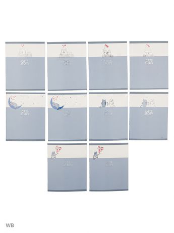 Тетради Канц-Эксмо Комплект тетрадей 48 листов, 10 штук, 5 дизайнов. Кошачьи истории