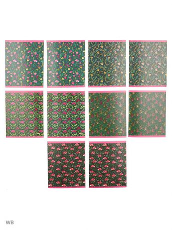 Тетради Канц-Эксмо Комплект тетрадей 48 листов, 10 штук, 5 дизайнов. Удивительные цветы
